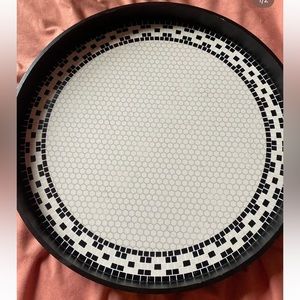 Black and white decorative tray